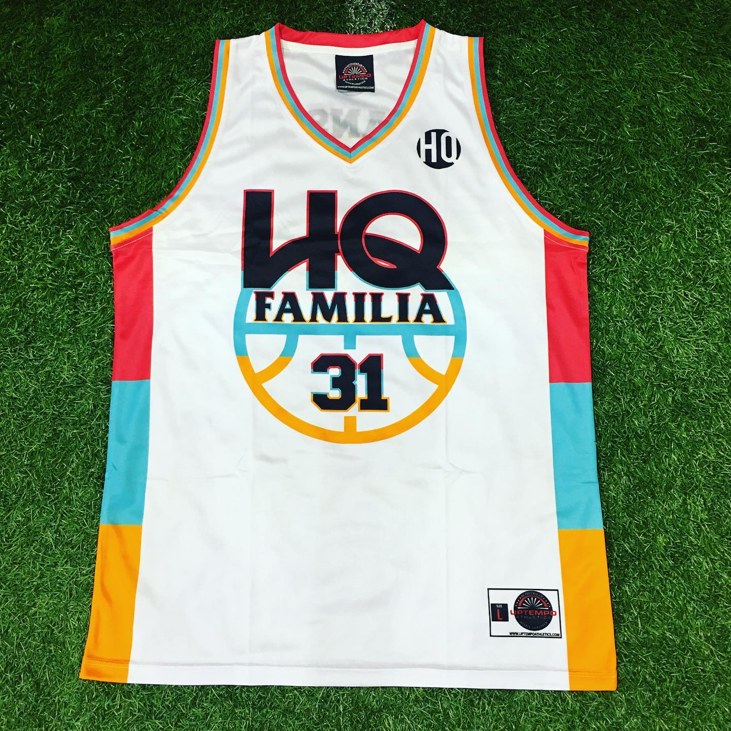 Polyester Multicolor New Custom Design Basketball Jersey - White